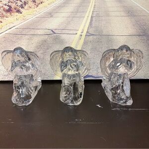 Set of 3 Lead Crystal Kneeling Praying 🙏 Angel Candle Holder USA 6”x 6” tall